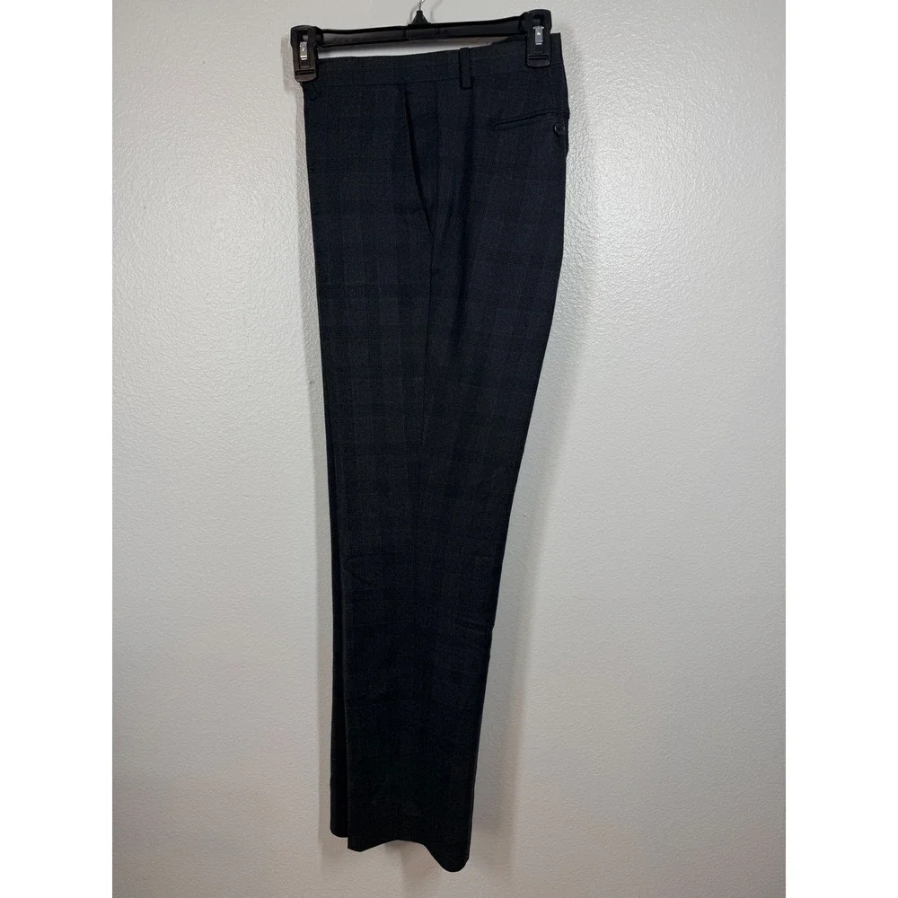 Banana Republic Dress Pants Mens 36x32 Gray Plaid Vitaler Barberis Canonico Wool
